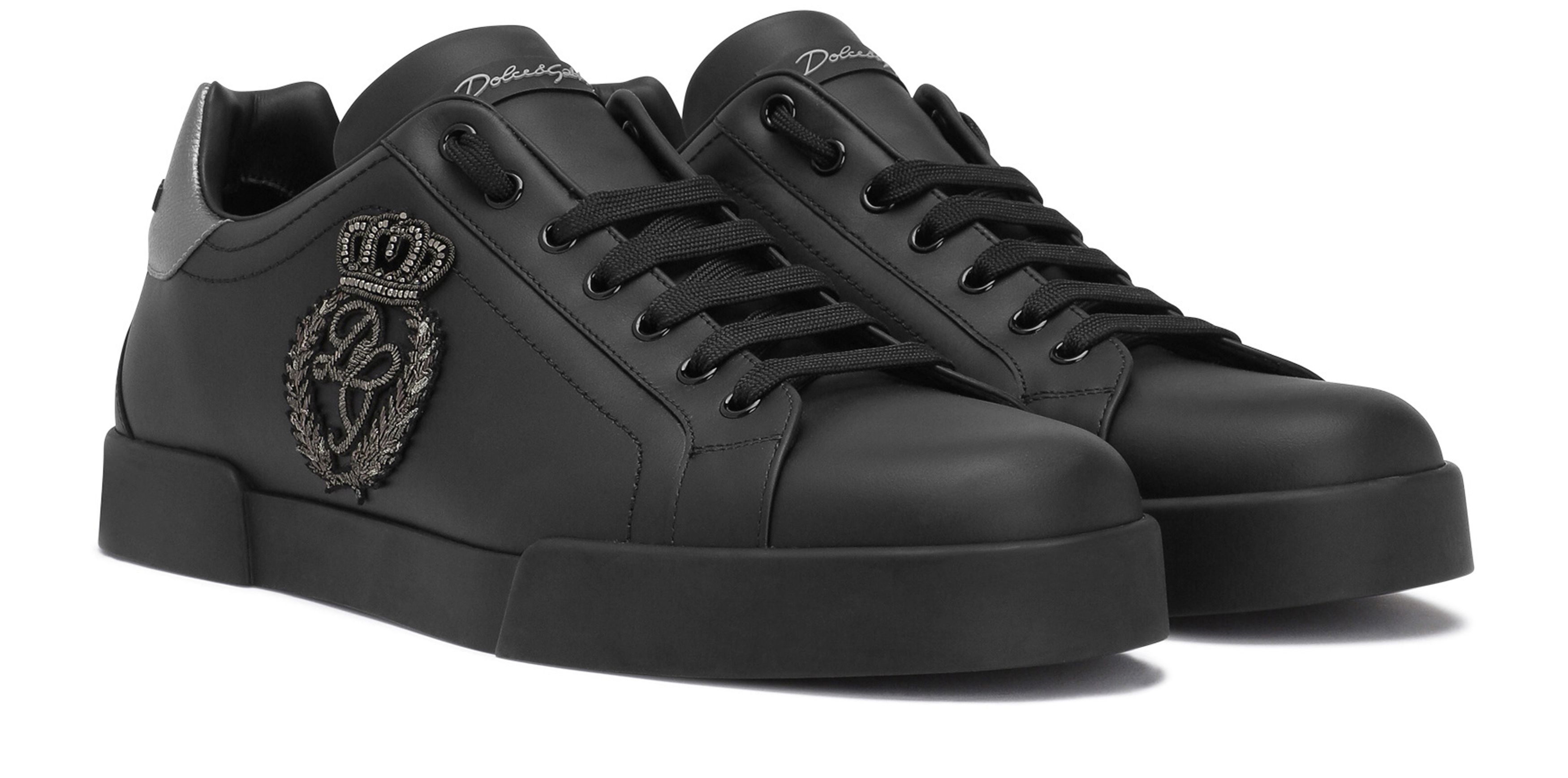 Dolce & Gabbana Calfskin nappa Portofino sneakers with crown patch