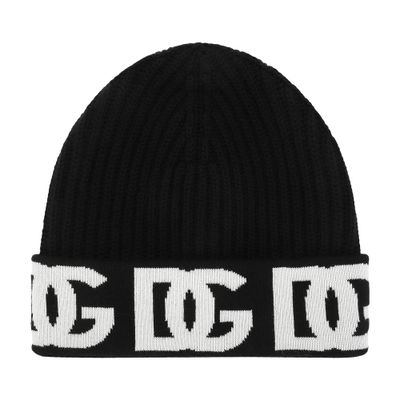 Dolce & Gabbana Cashmere hat with jacquard DG logo