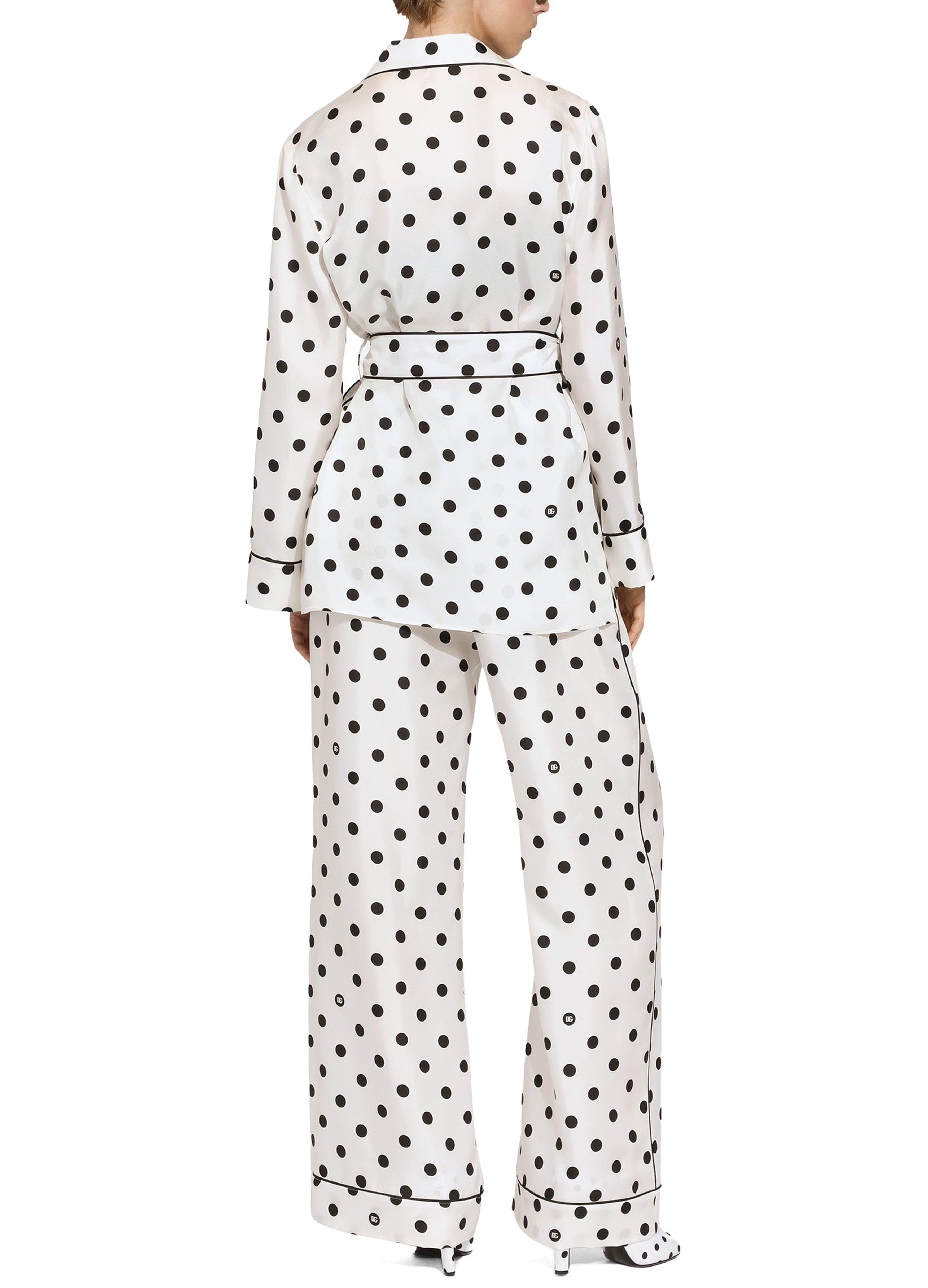 Dolce & Gabbana Polka-dot print silk pajama pants