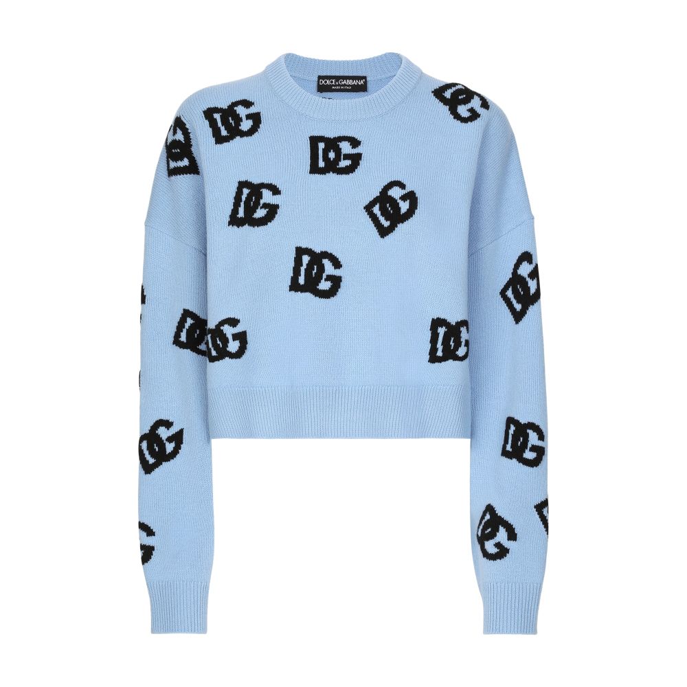 Dolce & Gabbana Wool round-neck sweater with logo