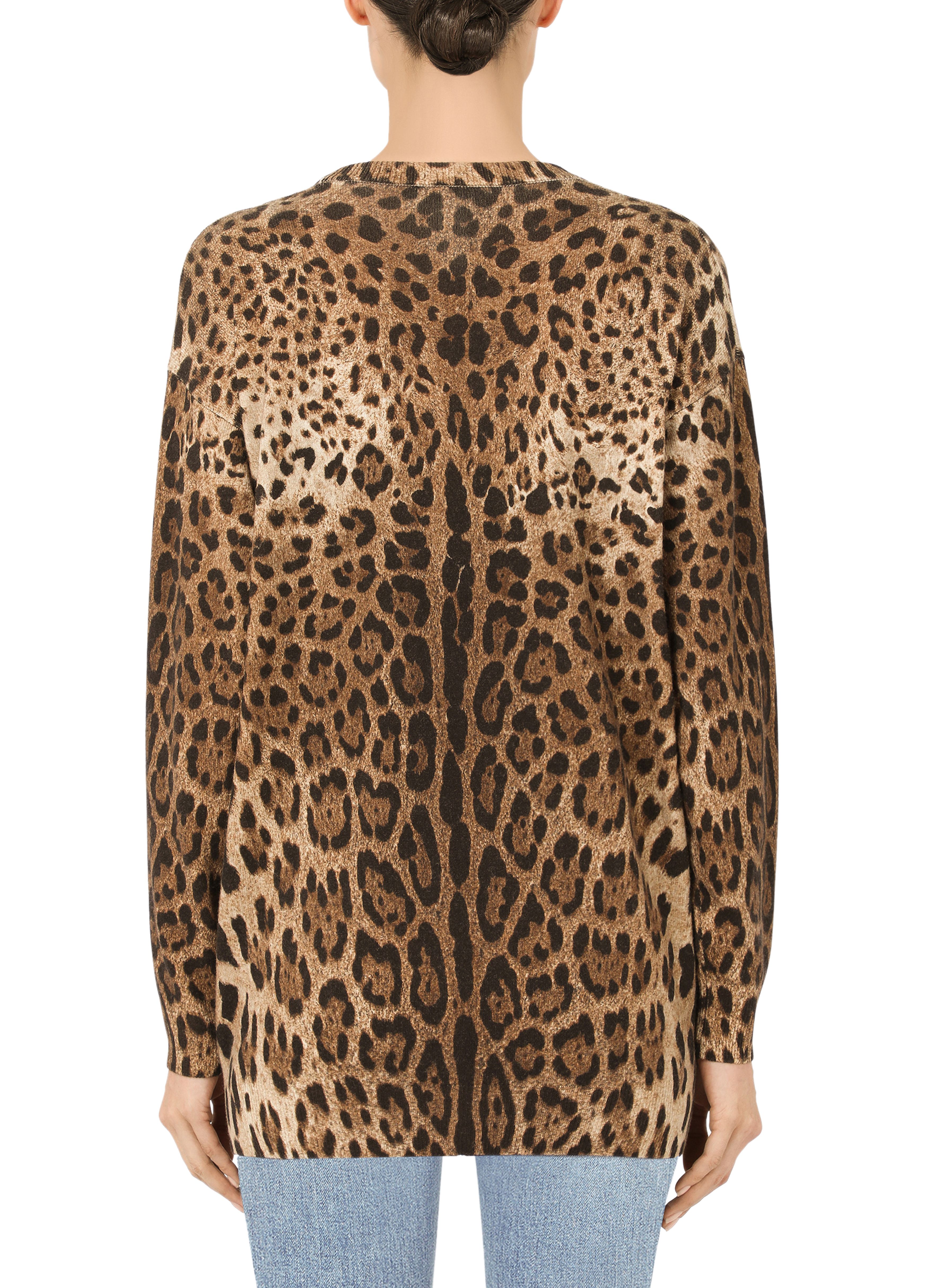 Dolce & Gabbana Leopard-print cashmere cardigan