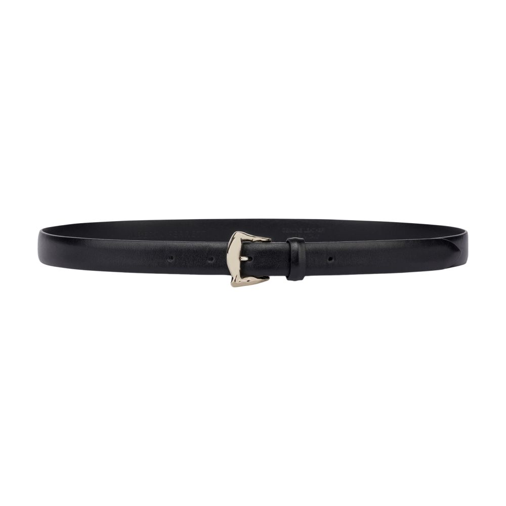 Alberta Ferretti Thin calfskin belt with hammered buckle