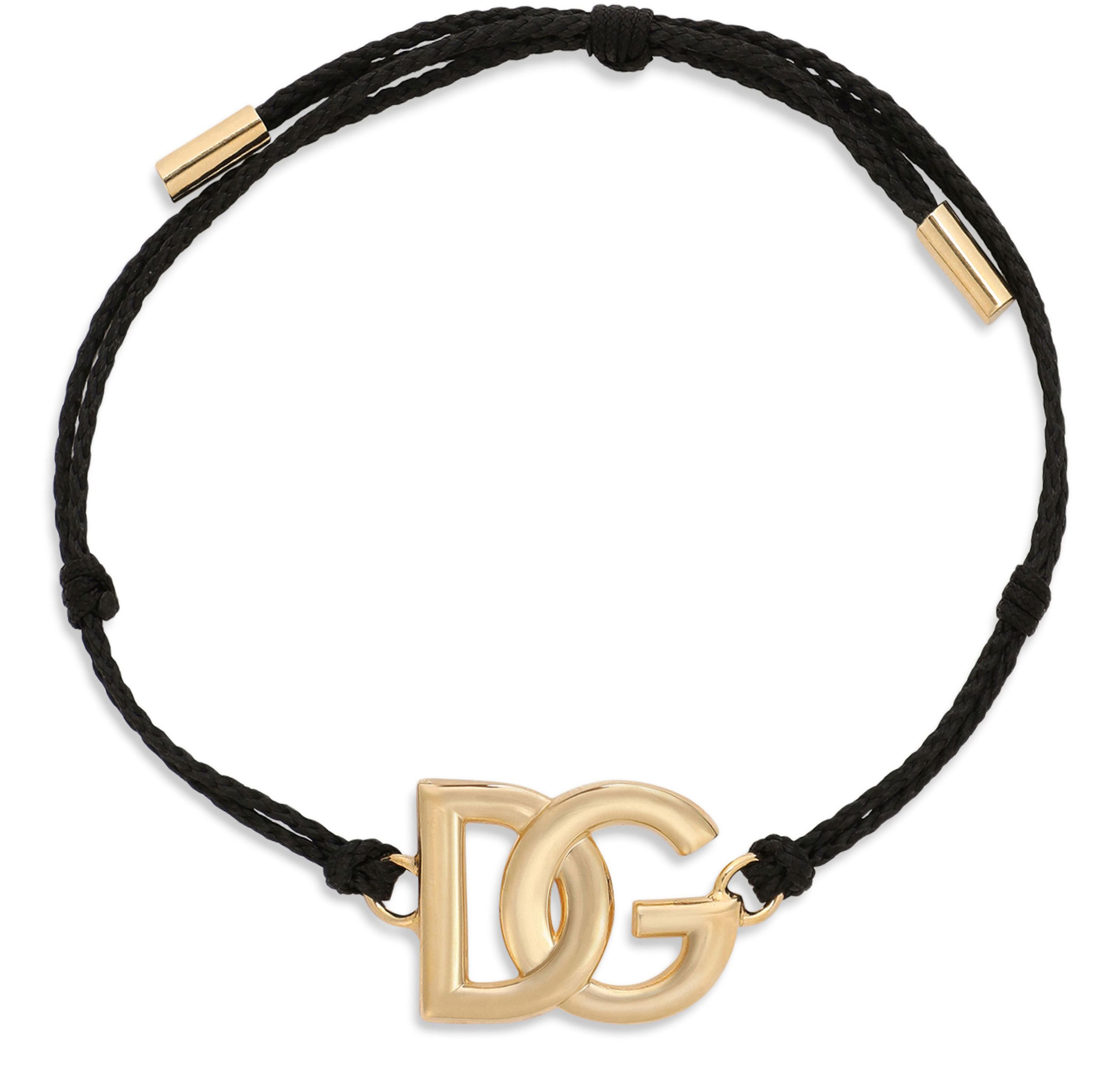 Dolce & Gabbana Cord bracelet with large logo