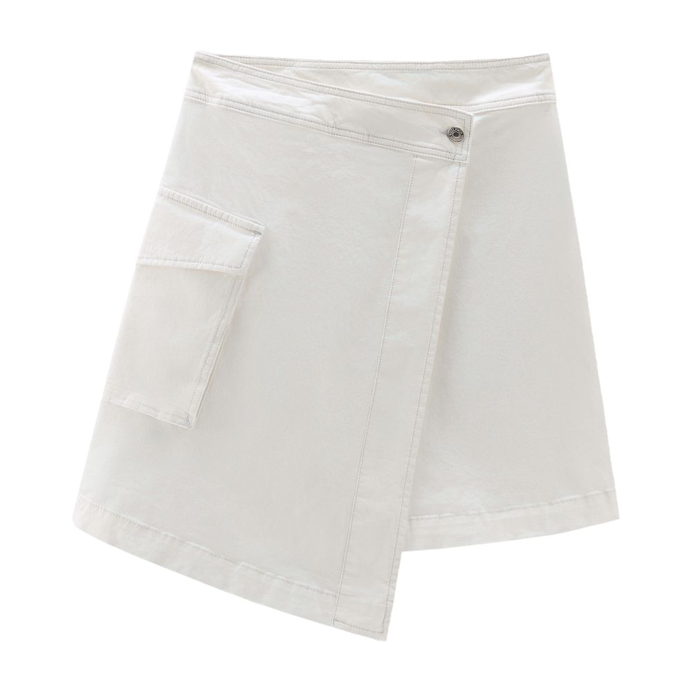 Woolrich Garment-dyed wrap cargo skirt in cotton twill