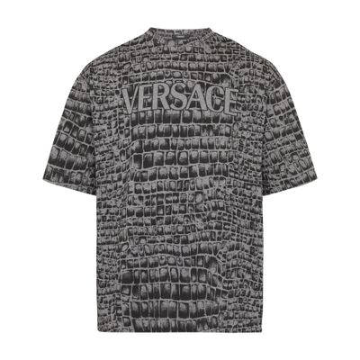 Versace Crocodile print Logo T-shirt