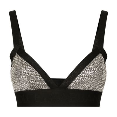 Dolce & Gabbana KIM DOLCE&GABBANA Triangle bra with fusible rhinestones