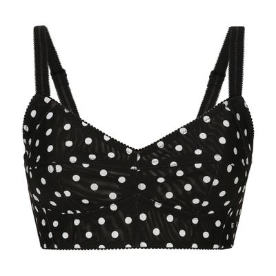 Dolce & Gabbana Polka-dot marquisette corset top