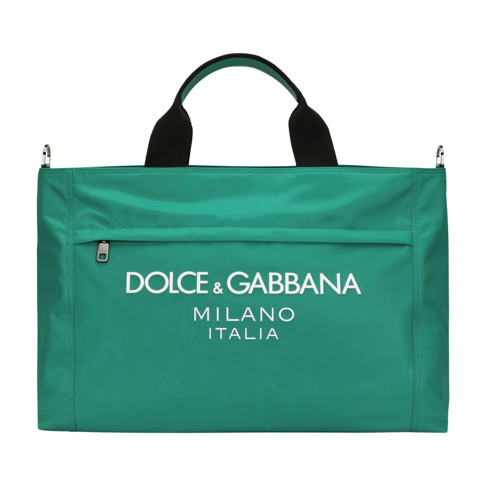 Dolce & Gabbana Nylon holdall with rubberized logo