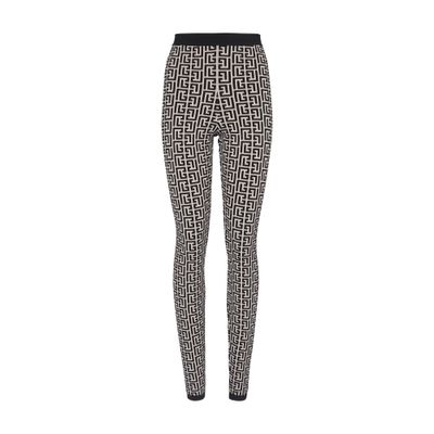 Balmain Knit leggings with monogram