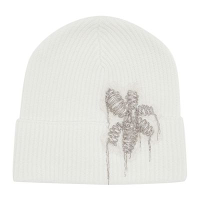 Brunello Cucinelli Beanie with Precious Flower Crest