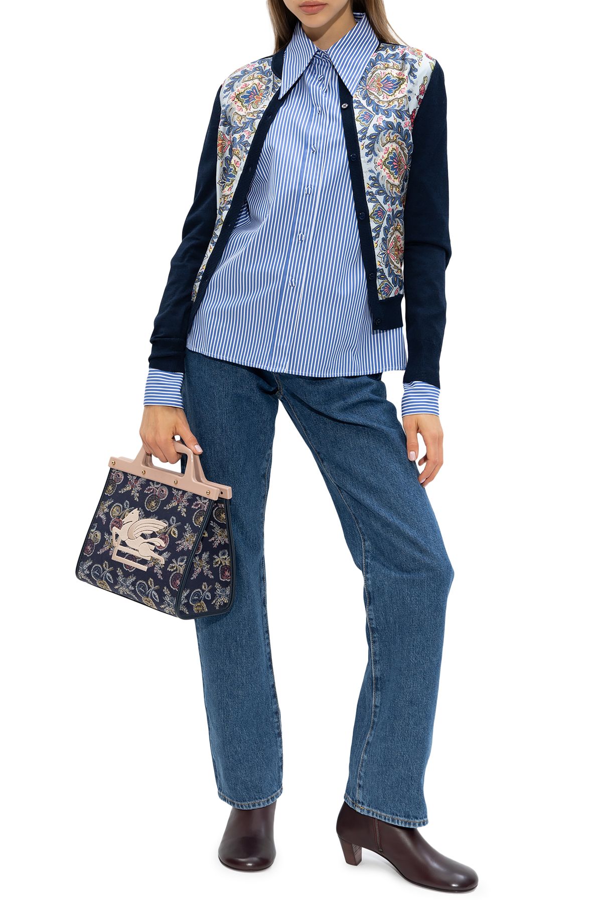 Etro Cardigan with silk front