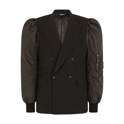 Dolce & Gabbana Deconstructed Sicilia-fit jacket with nylon sleeves