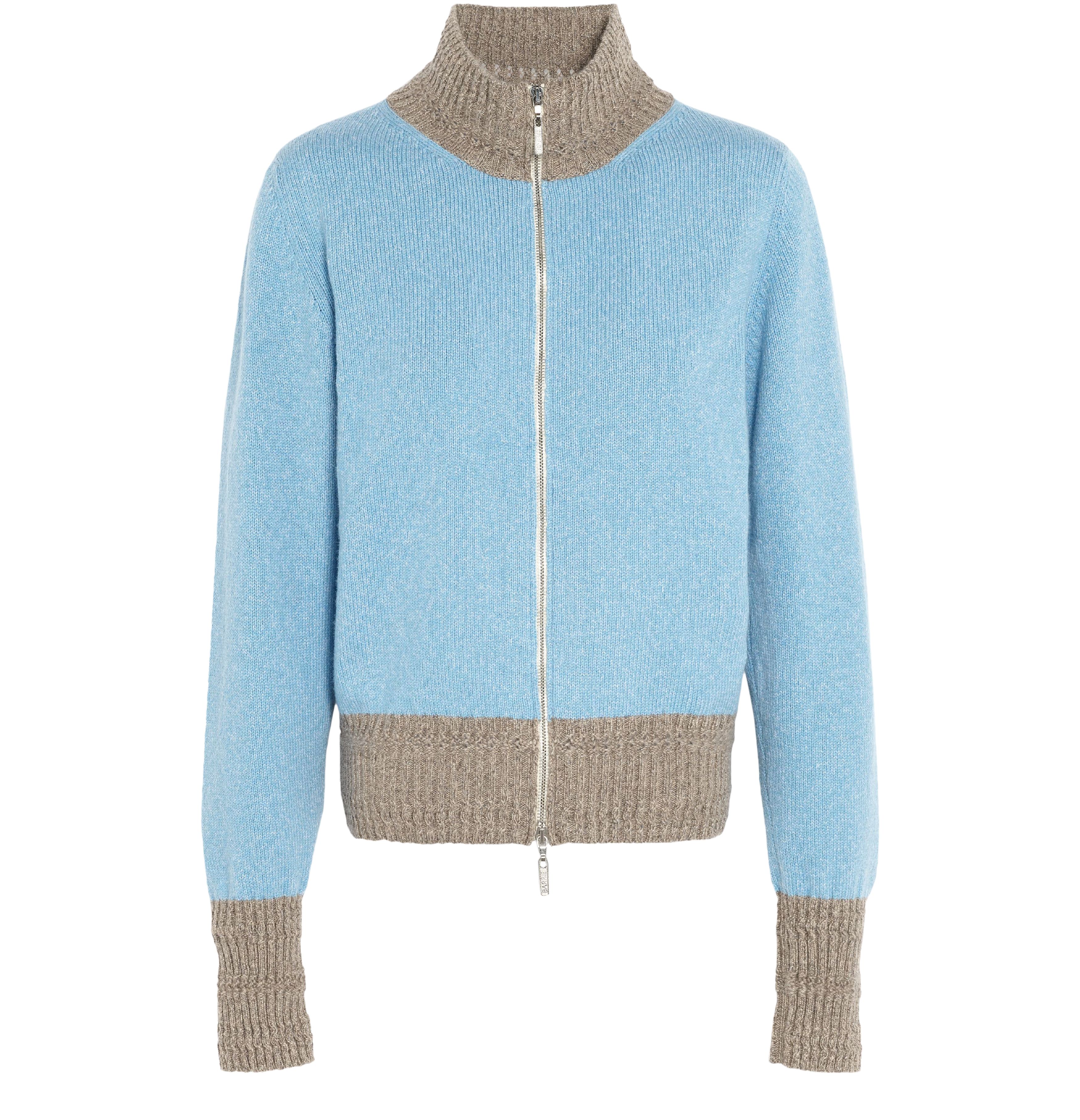 Barrie Mottled cashmere zip-up jacket