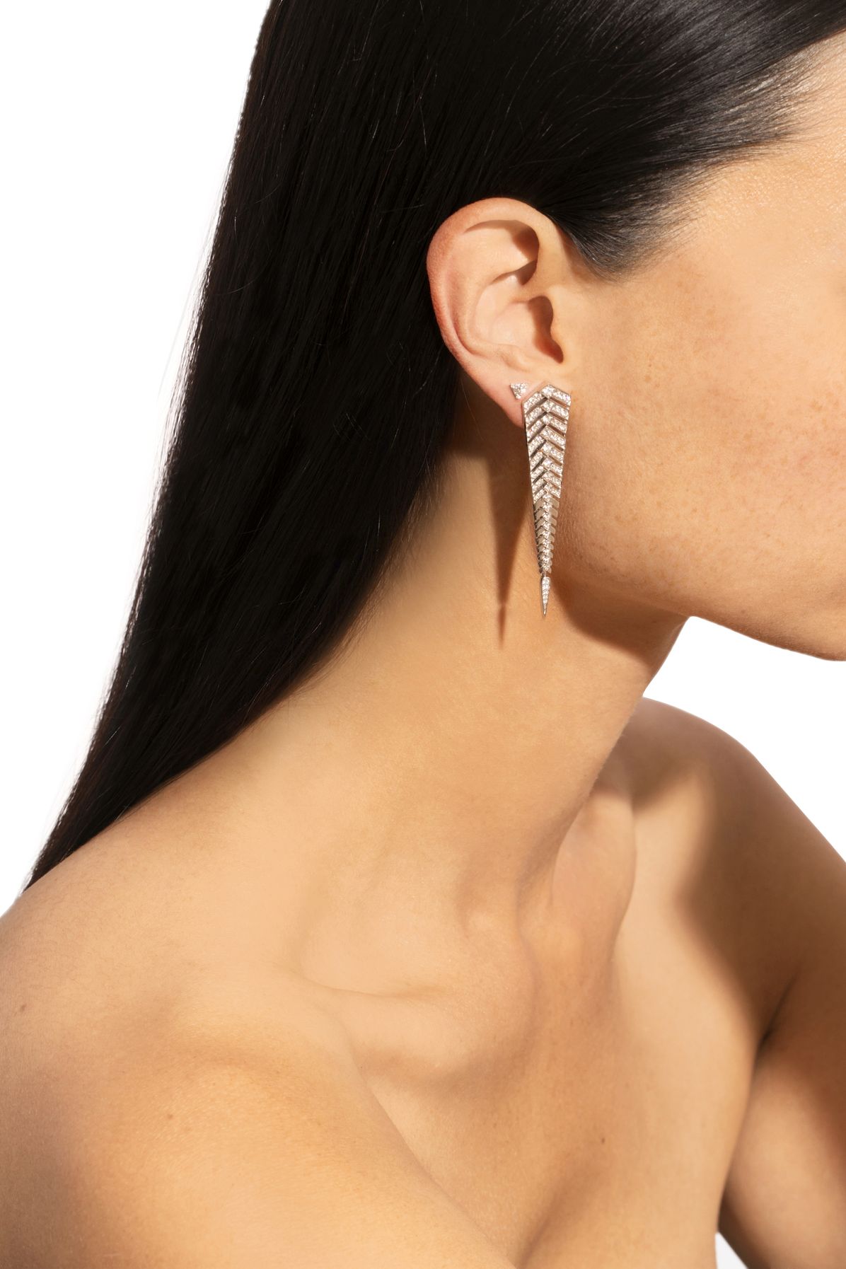  Stairway XL diamond & silver earring