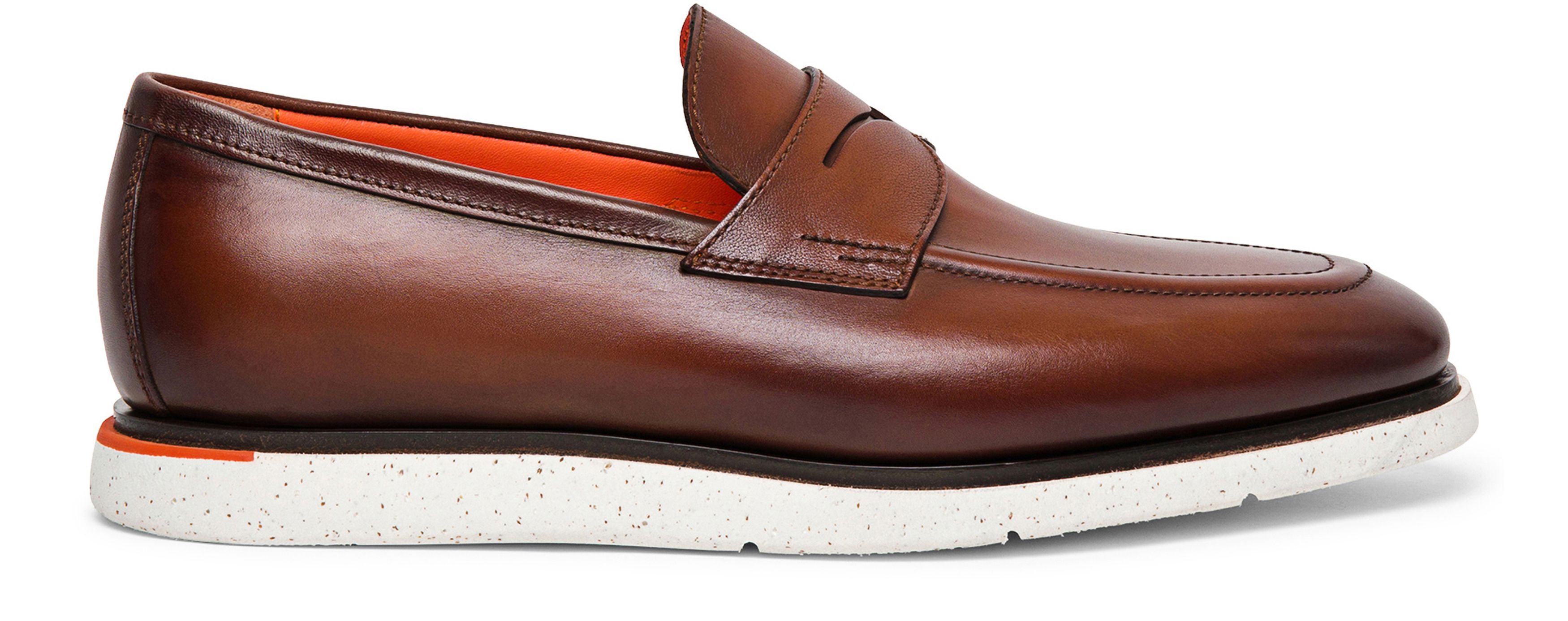 Santoni Leather Penny loafers