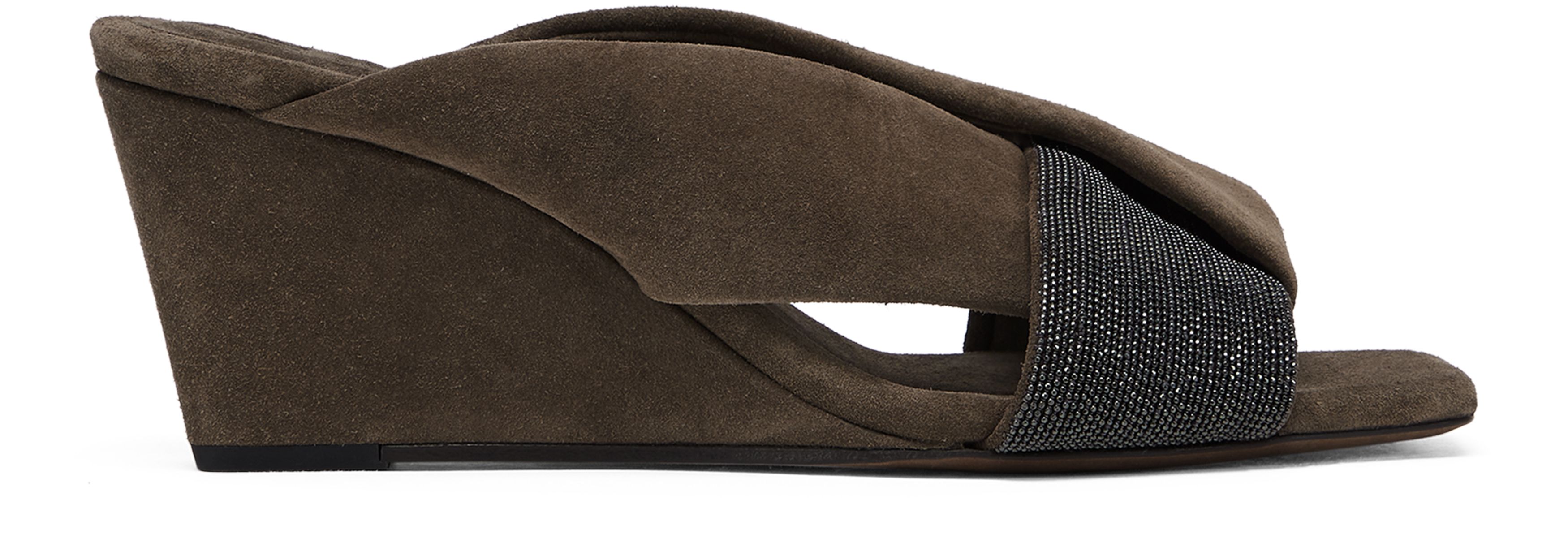 Brunello Cucinelli Suede wedge mules