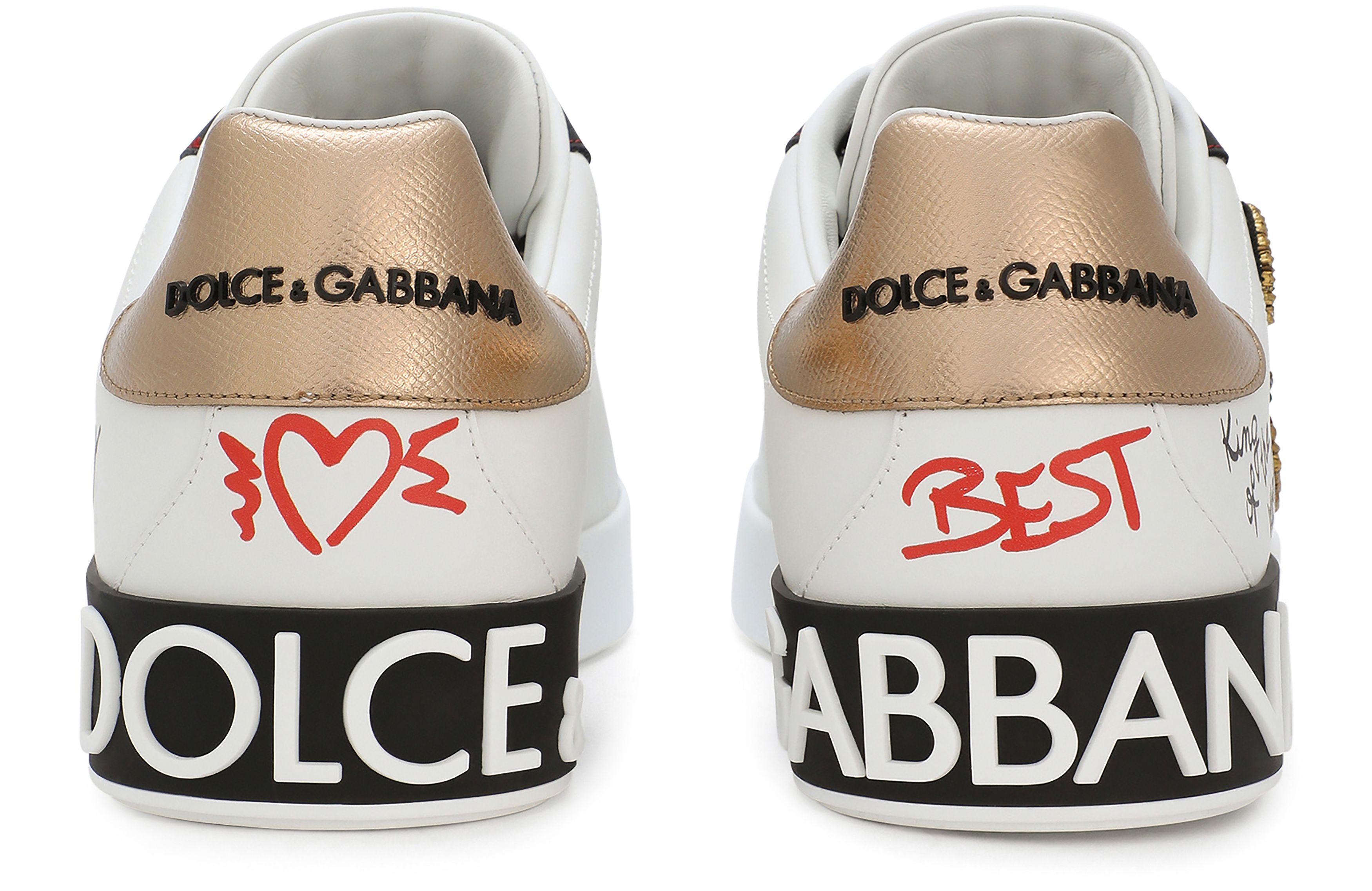 Dolce & Gabbana Portofino sneakers in printed nappa calfskin with patch