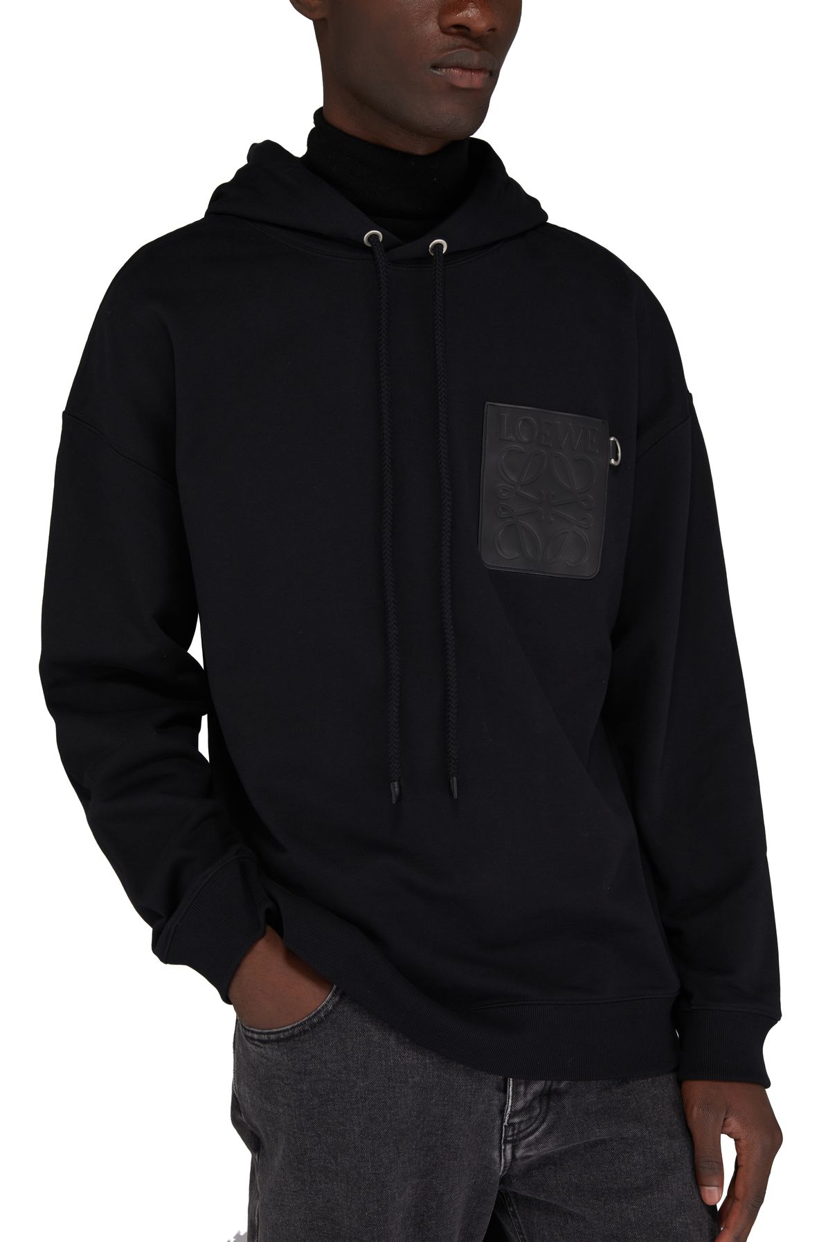 Loewe Anagram leather patch hoodie