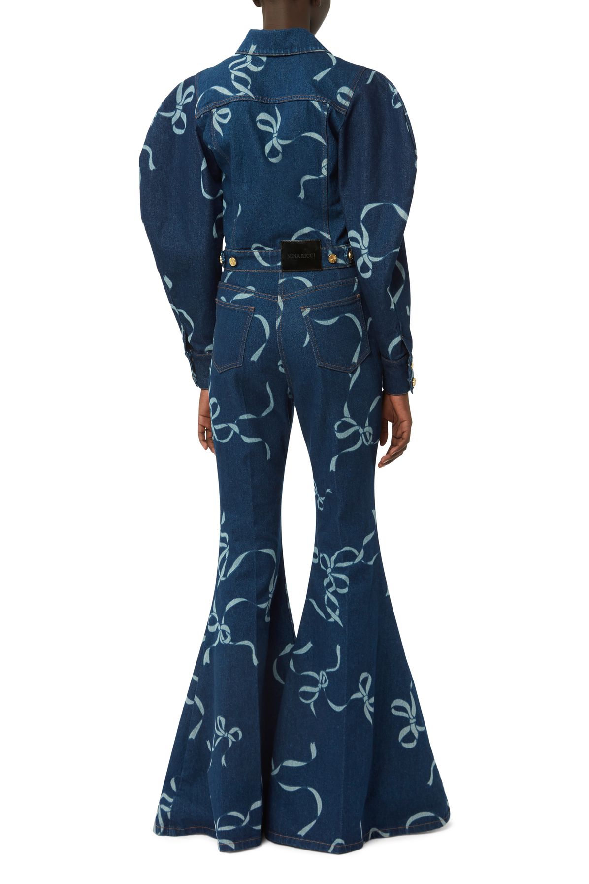 Nina Ricci Bow-print denim jacket