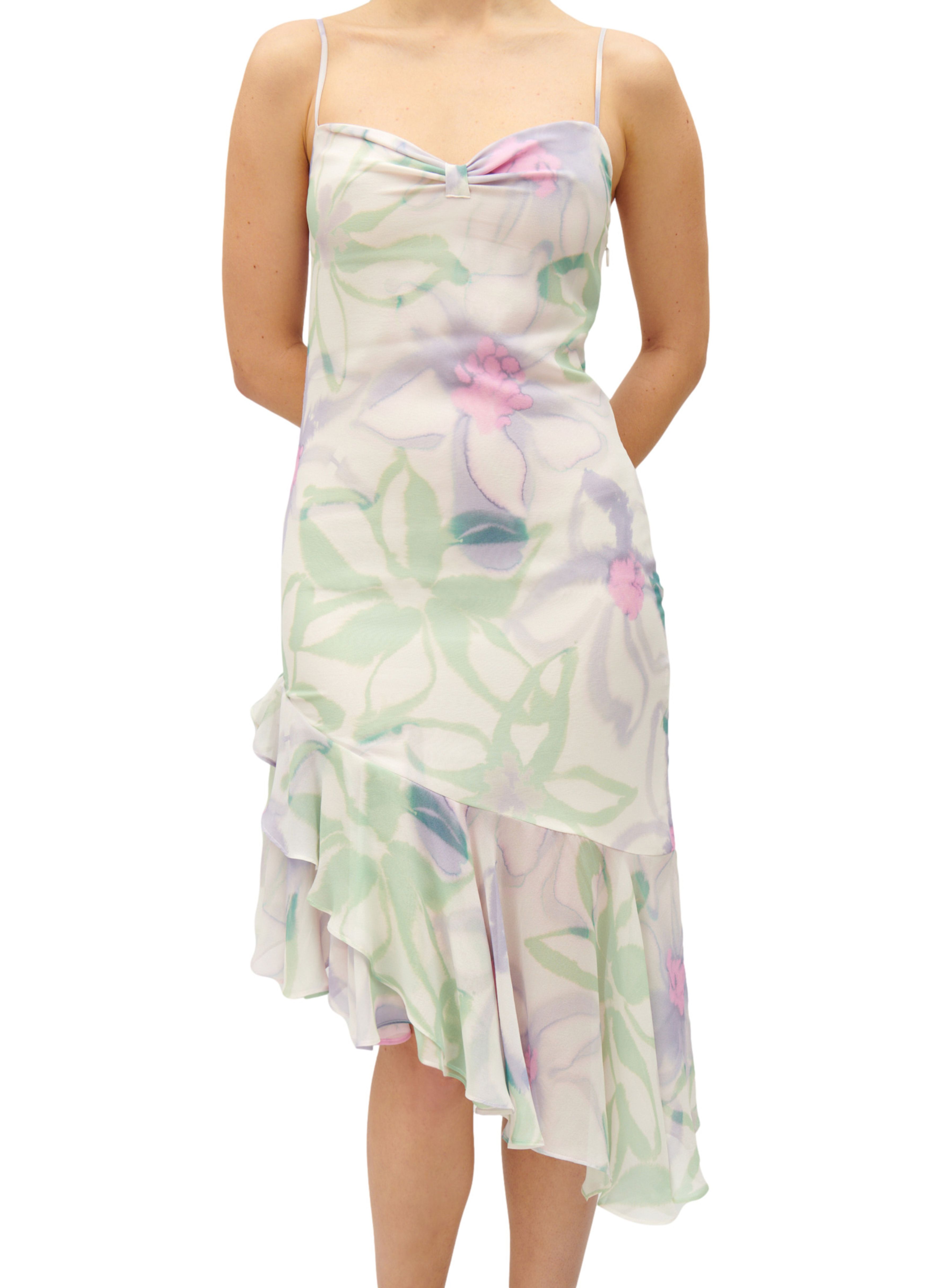  Silk printed midi dress