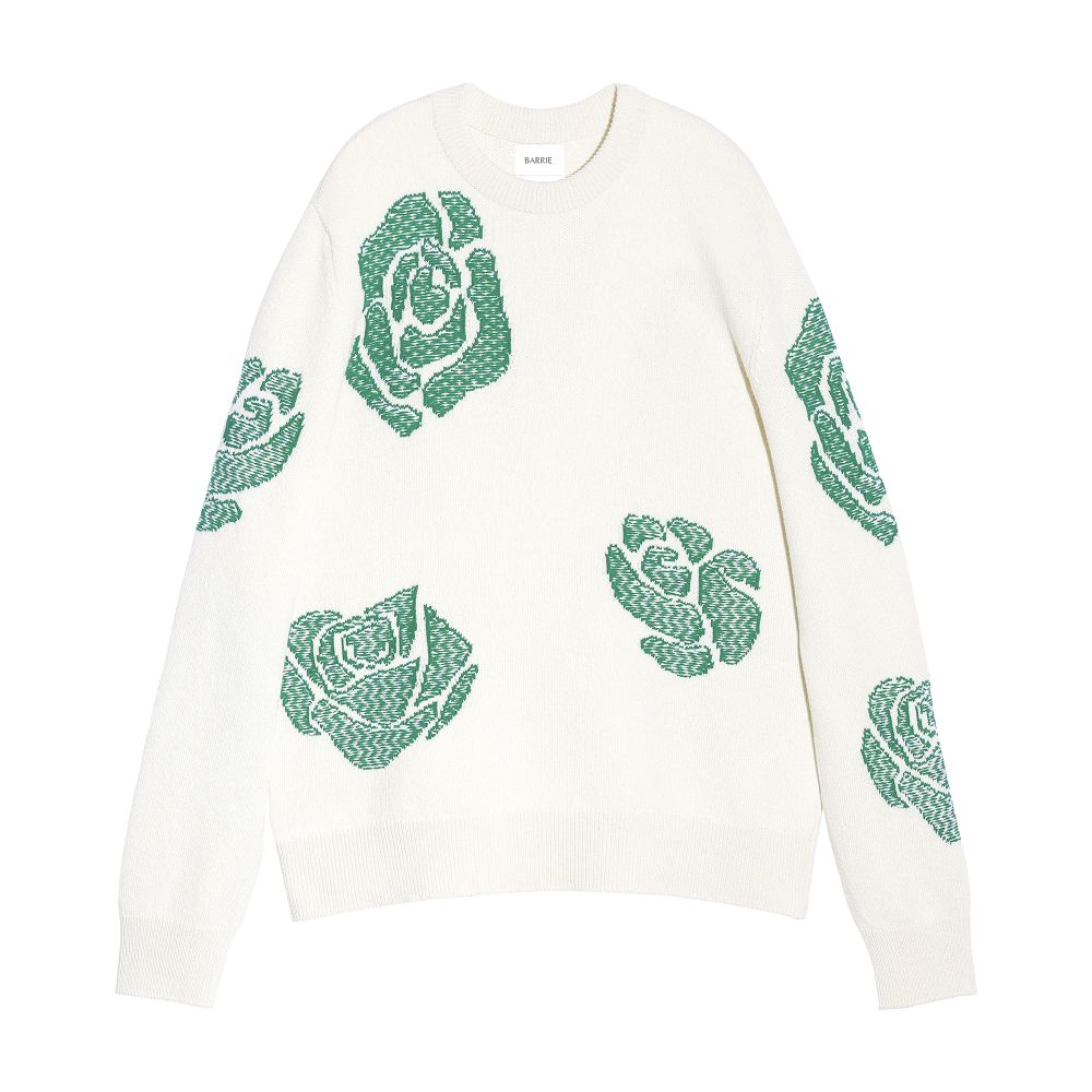 Barrie Roses round-neck cashmere jumper