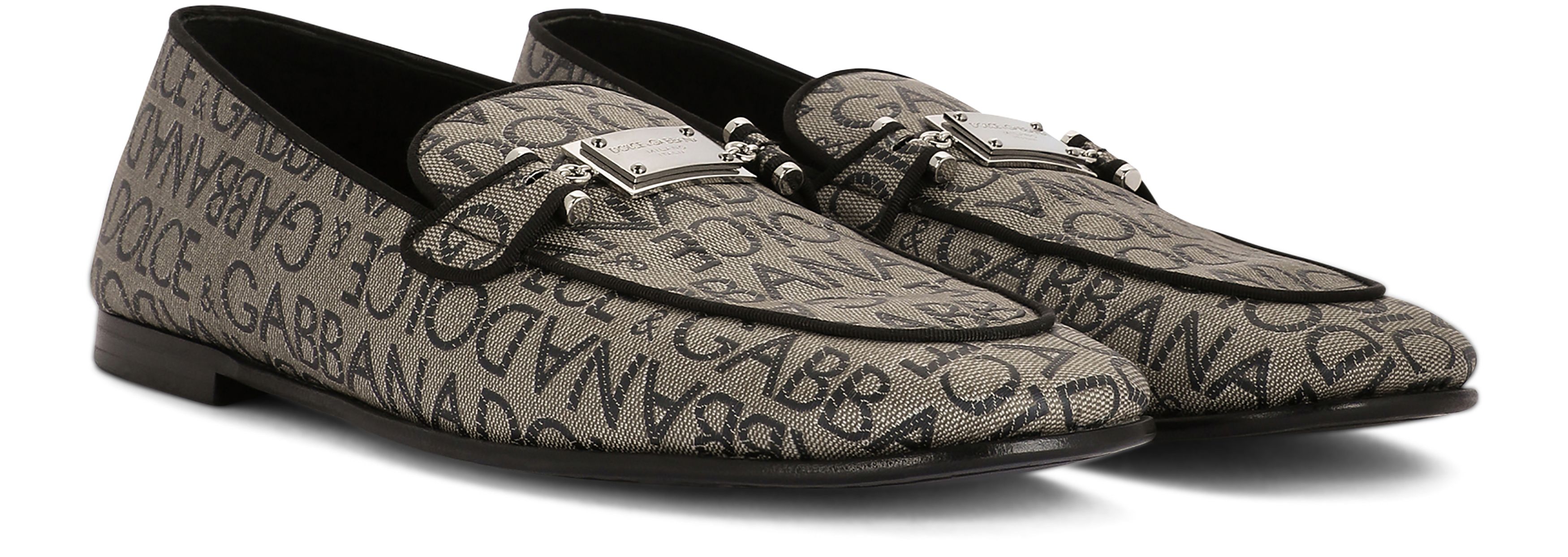 Dolce & Gabbana Jacquard slippers with logo tag