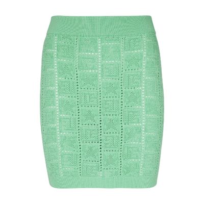 Balmain Open Weave Monogram Skirt