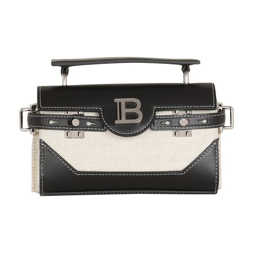 Balmain B-Buzz 19 Canvas bag in smooth leather