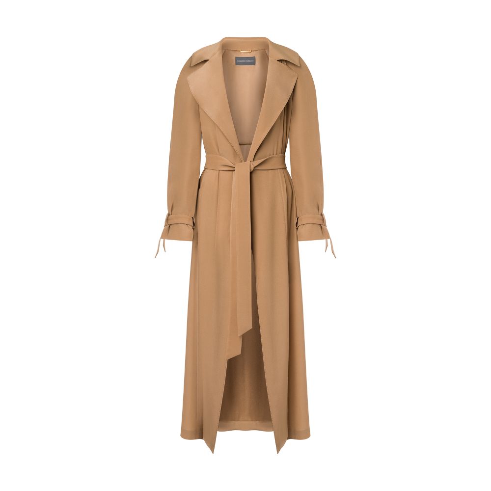 Alberta Ferretti Trench coat in satin with slits