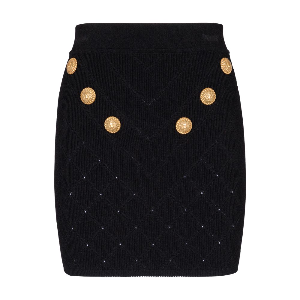 Balmain Knit 6-Button Skirt