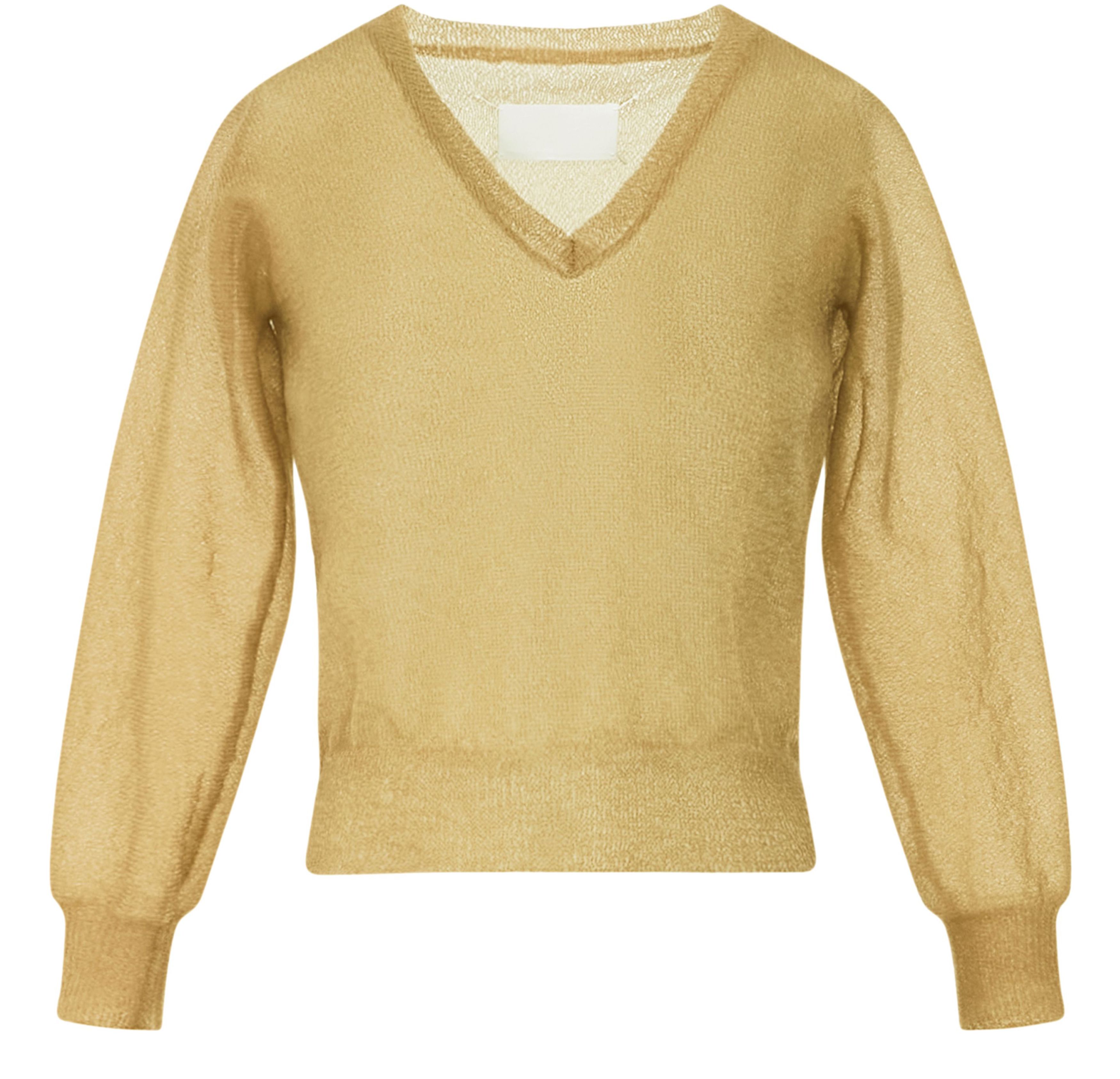 Maison Margiela V-neck extra-fine knit top