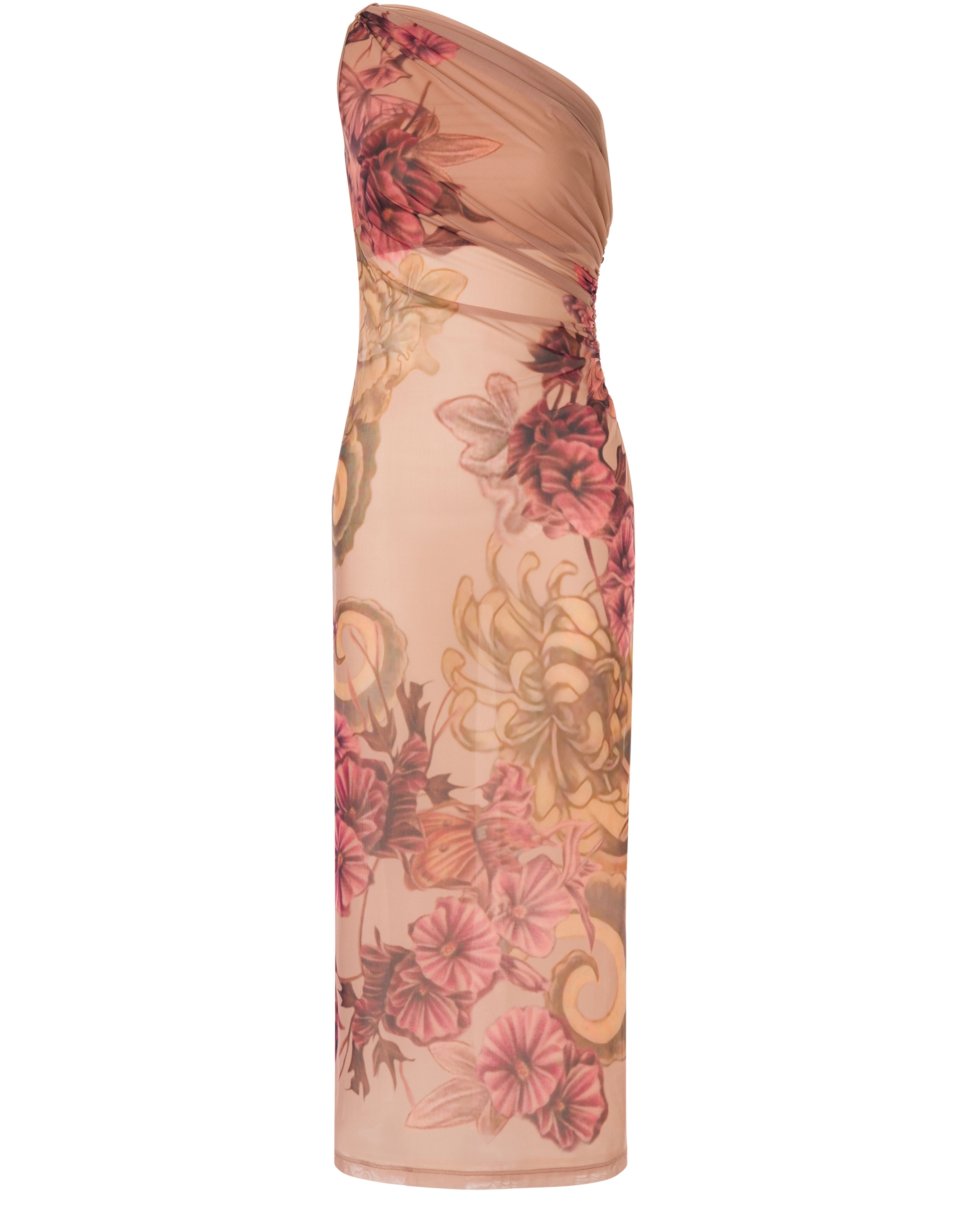 Alberta Ferretti Single-shoulder dress with Tattoo print