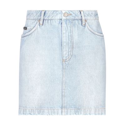 Dolce & Gabbana Cotton denim miniskirt