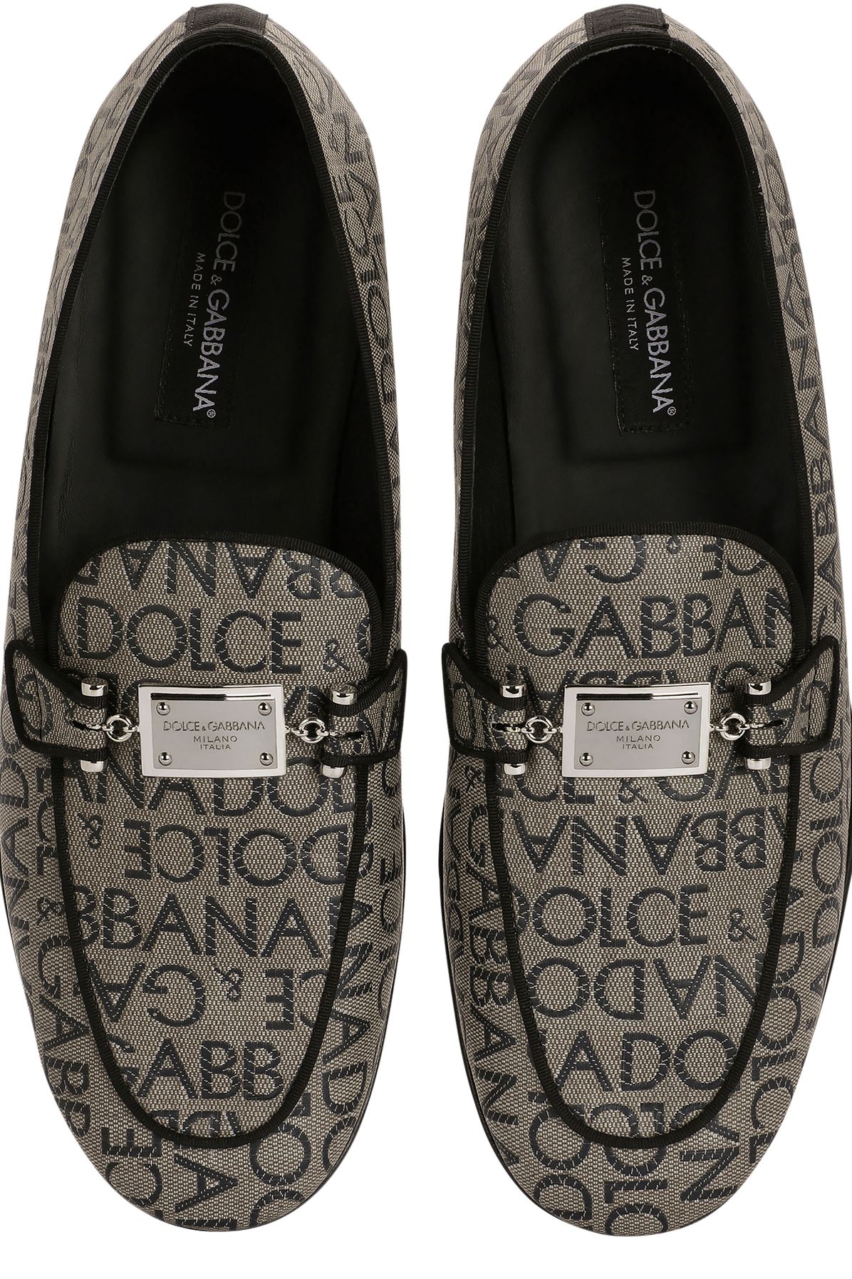 Dolce & Gabbana Jacquard slippers with logo tag