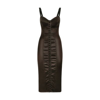 Dolce & Gabbana Glossy satin corset dress