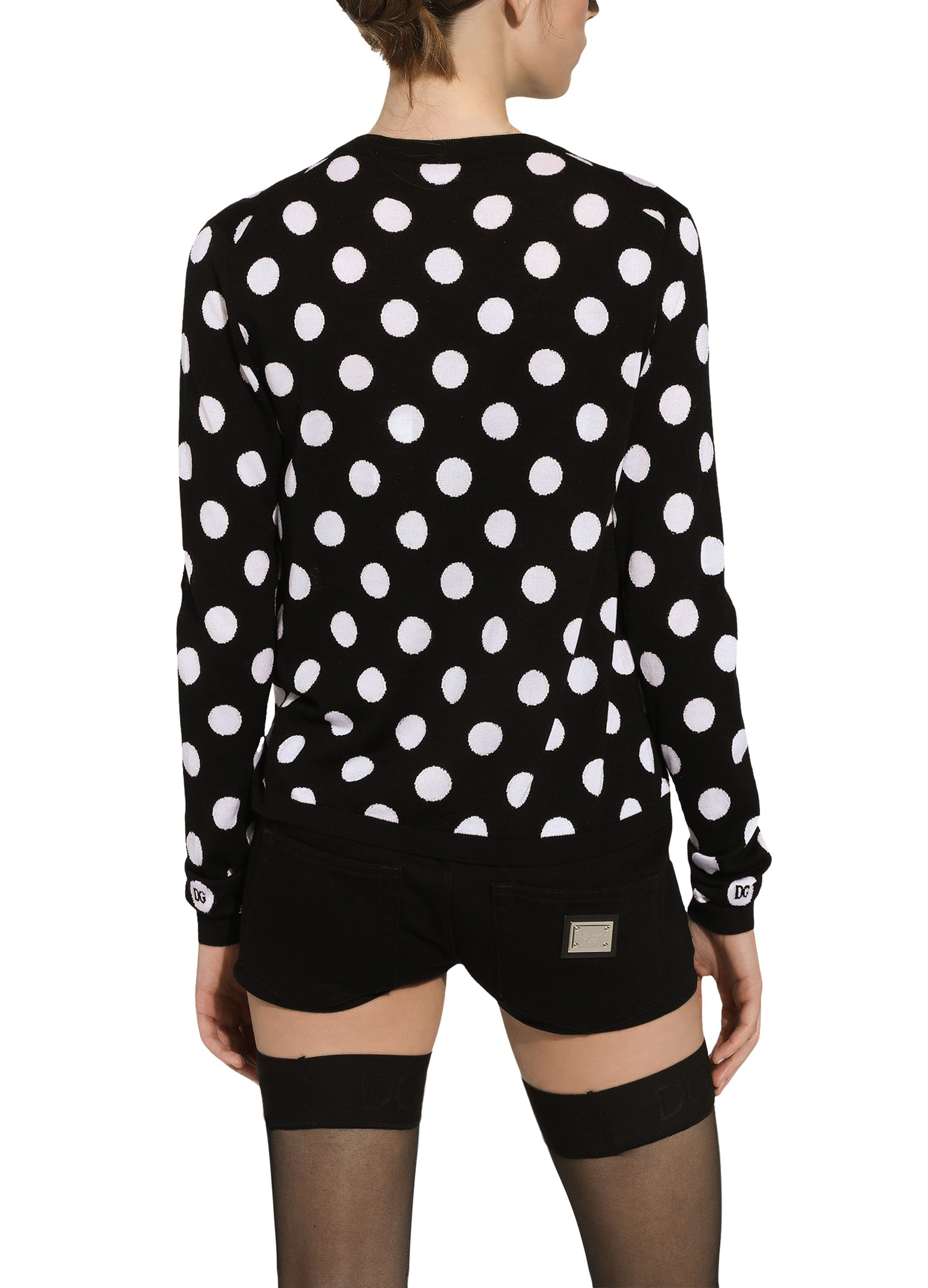 Dolce & Gabbana Polka-dot inlay wool silk sweater