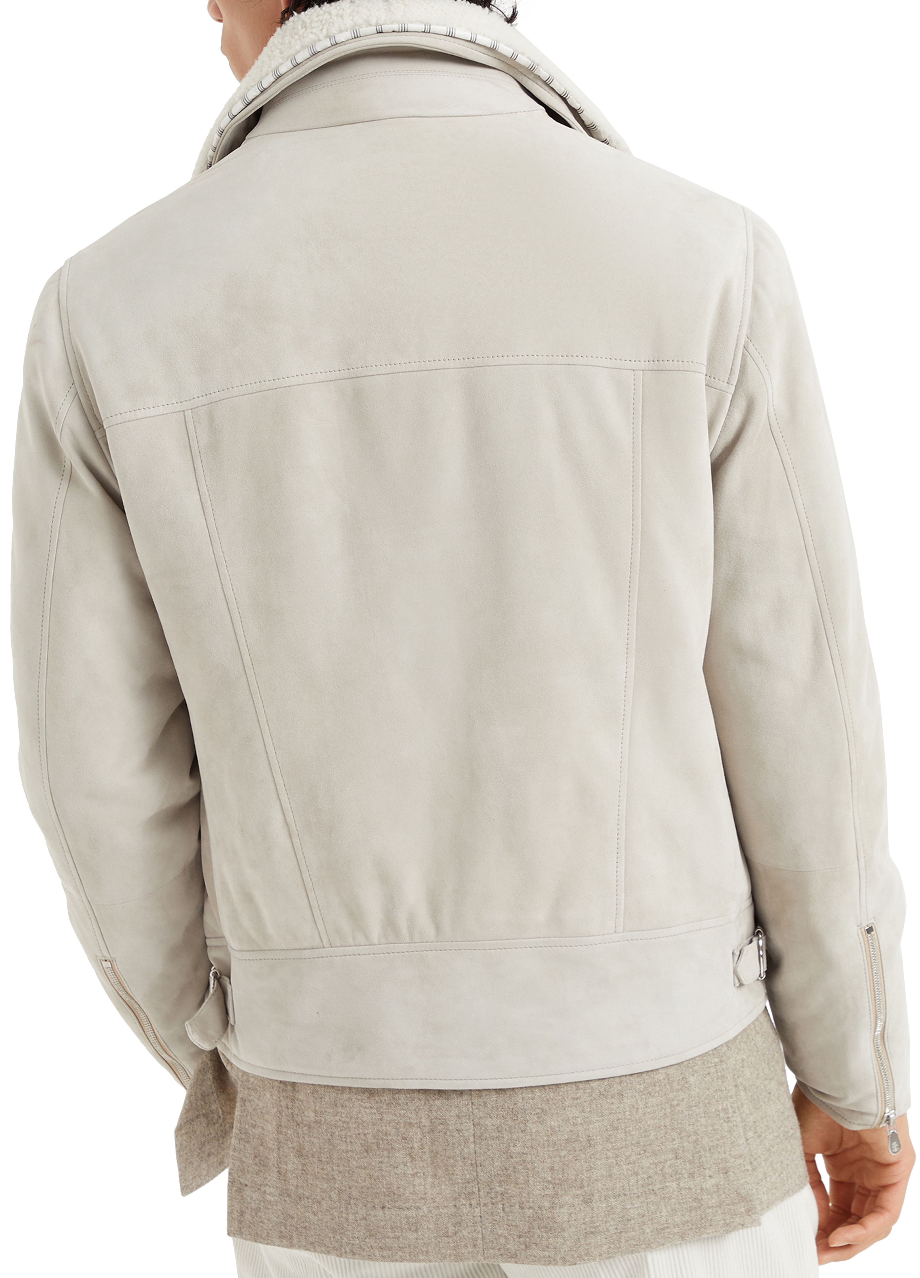 Brunello Cucinelli Suede biker jacket