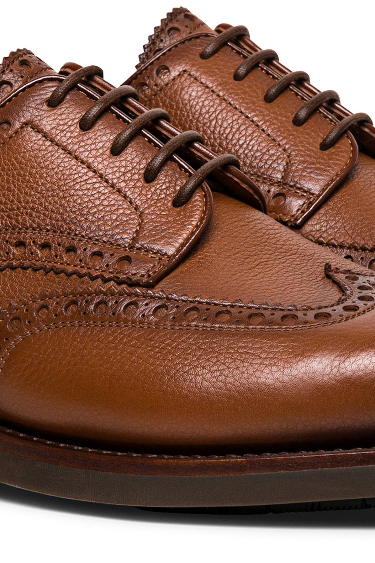 Santoni Leather brogue Derbies