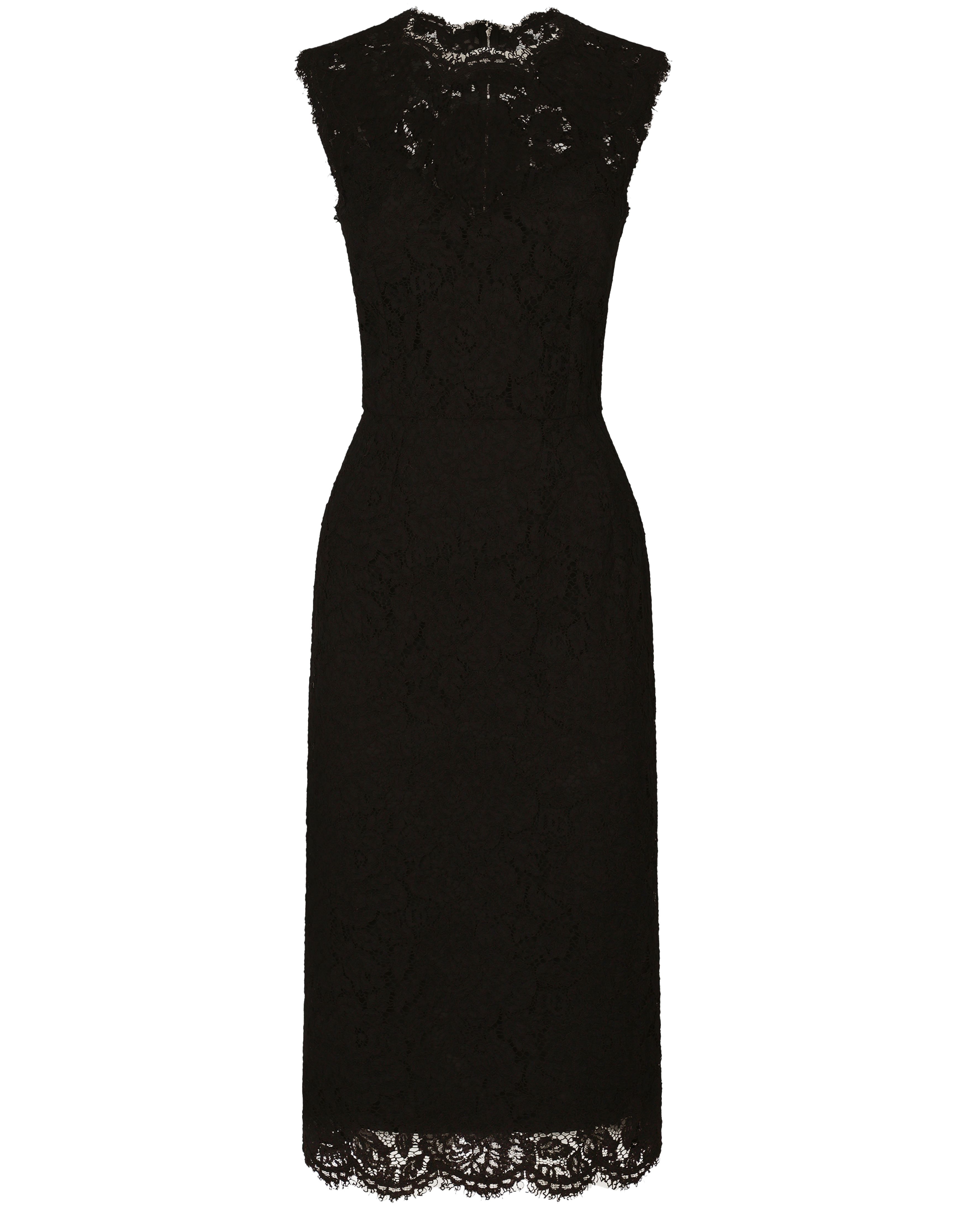 Dolce & Gabbana Branded stretch lace calf-length dress