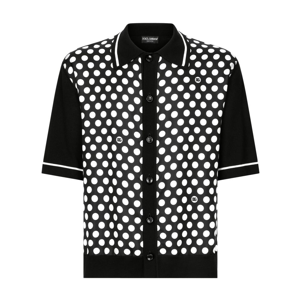 Dolce & Gabbana Polka-dot oversize silk yarn shirt