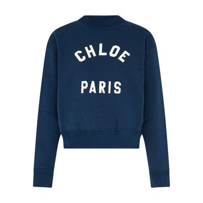 Chloé Mockneck cotton sweatshirt with logo