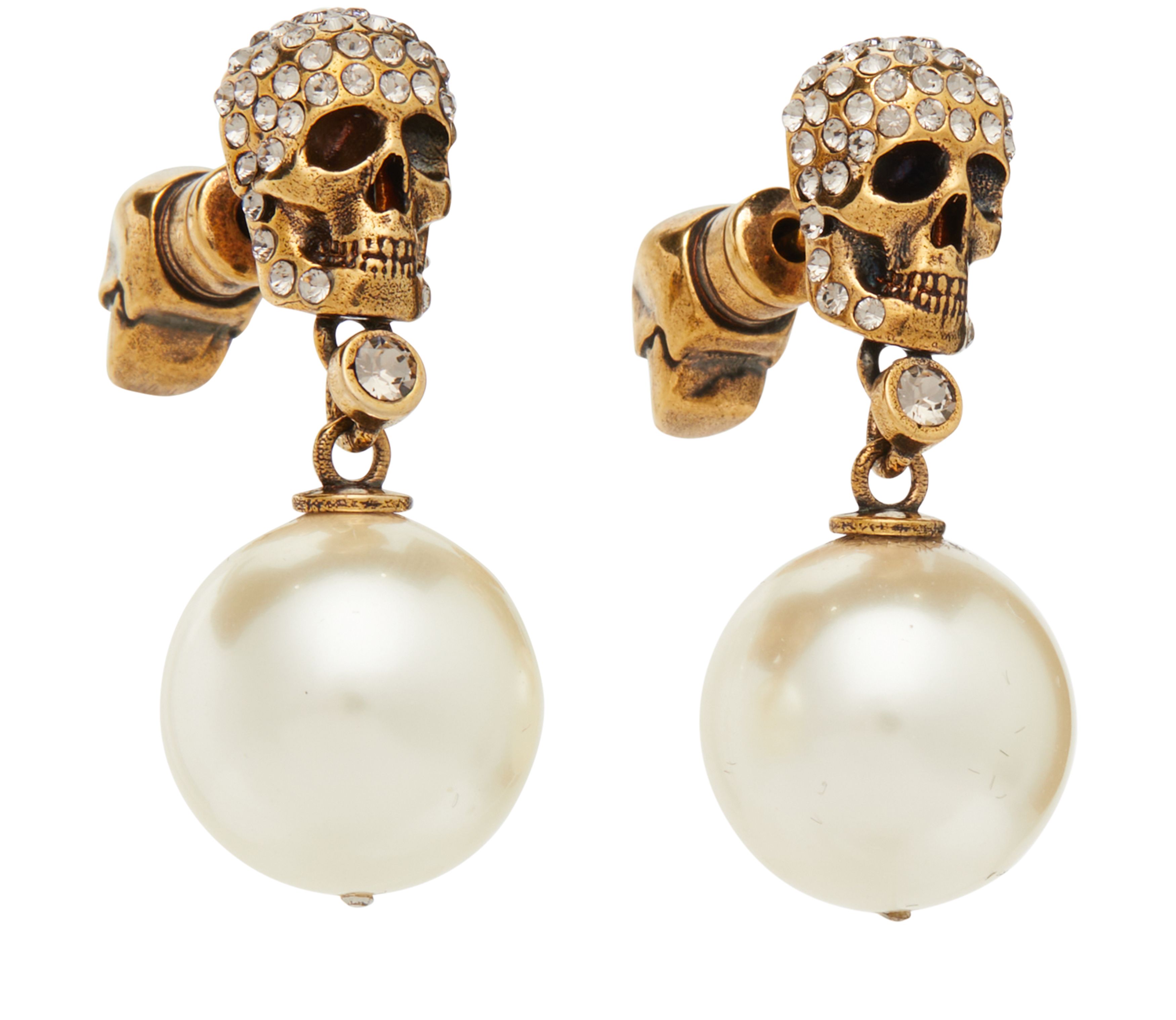 Alexander McQueen Pearl and Skull earrings