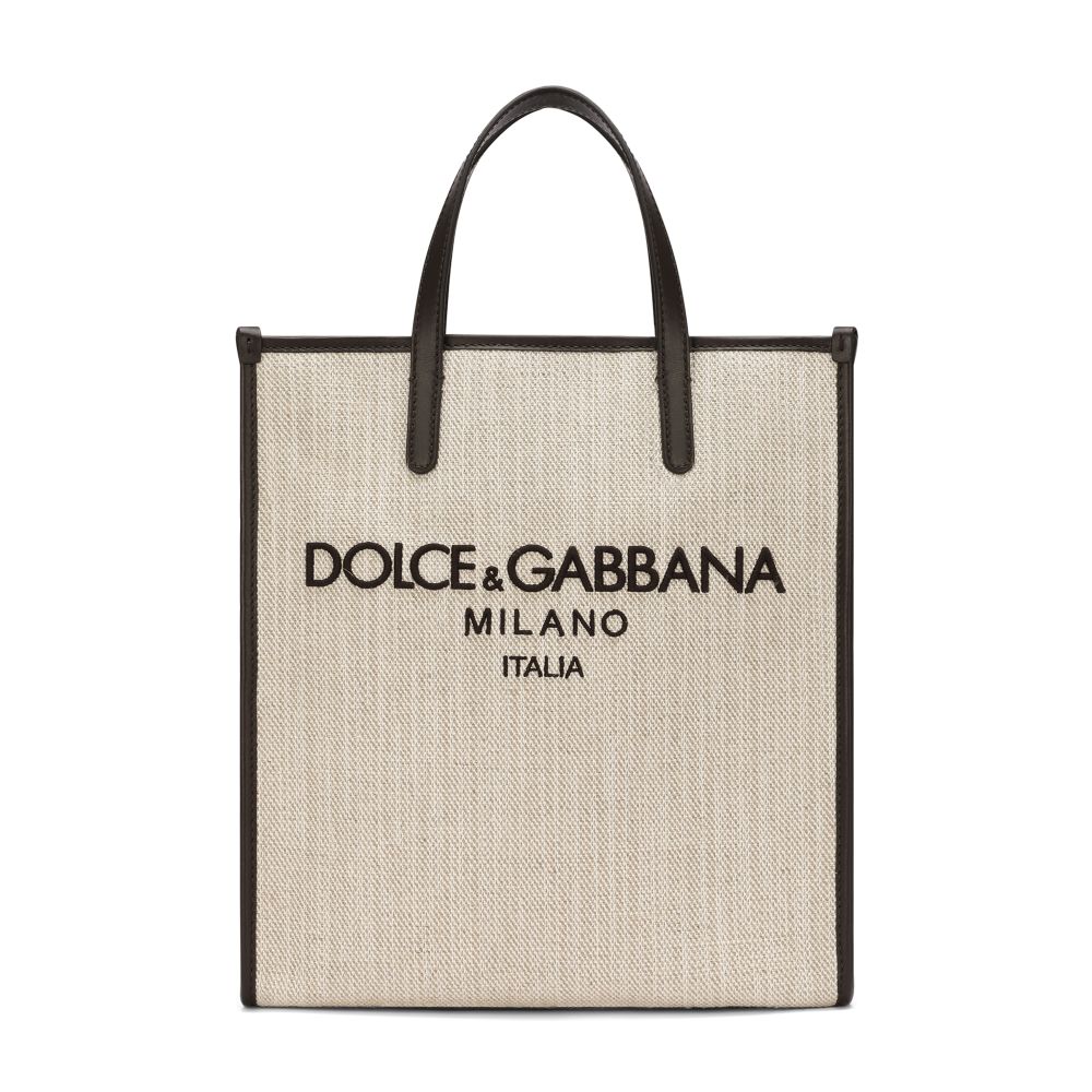 Dolce & Gabbana Small Structured Canvas Tote Bag