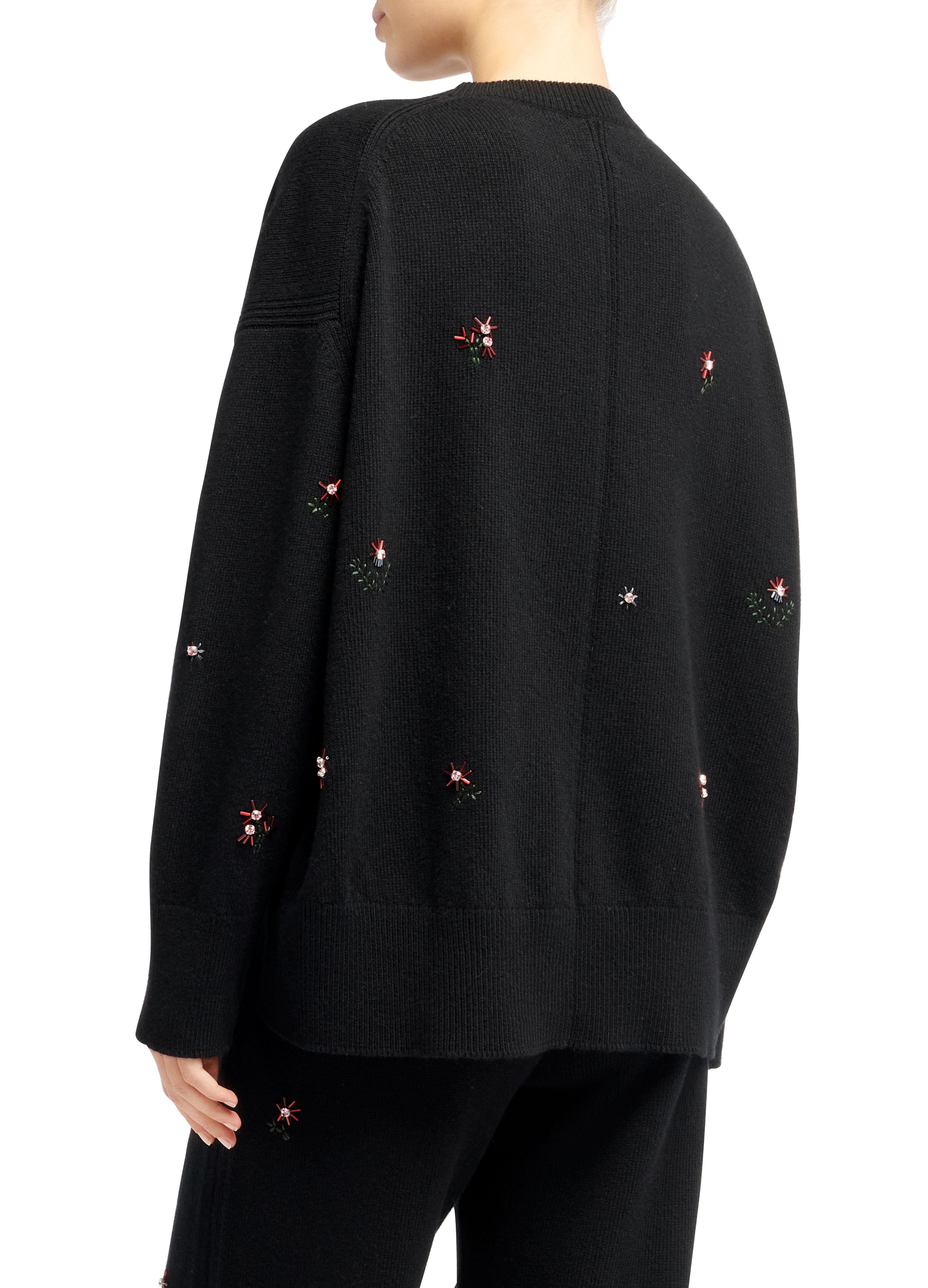 Barrie Iconic oversized embroidered jumper in cashmere