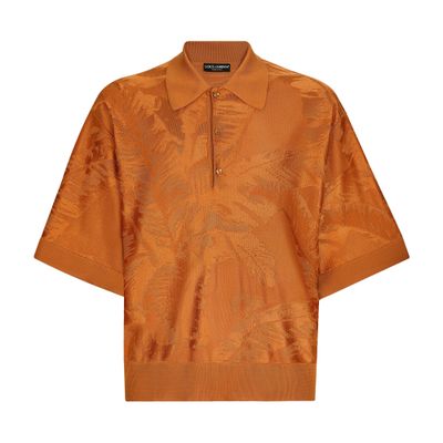 Dolce & Gabbana Oversize silk jacquard polo-shirt