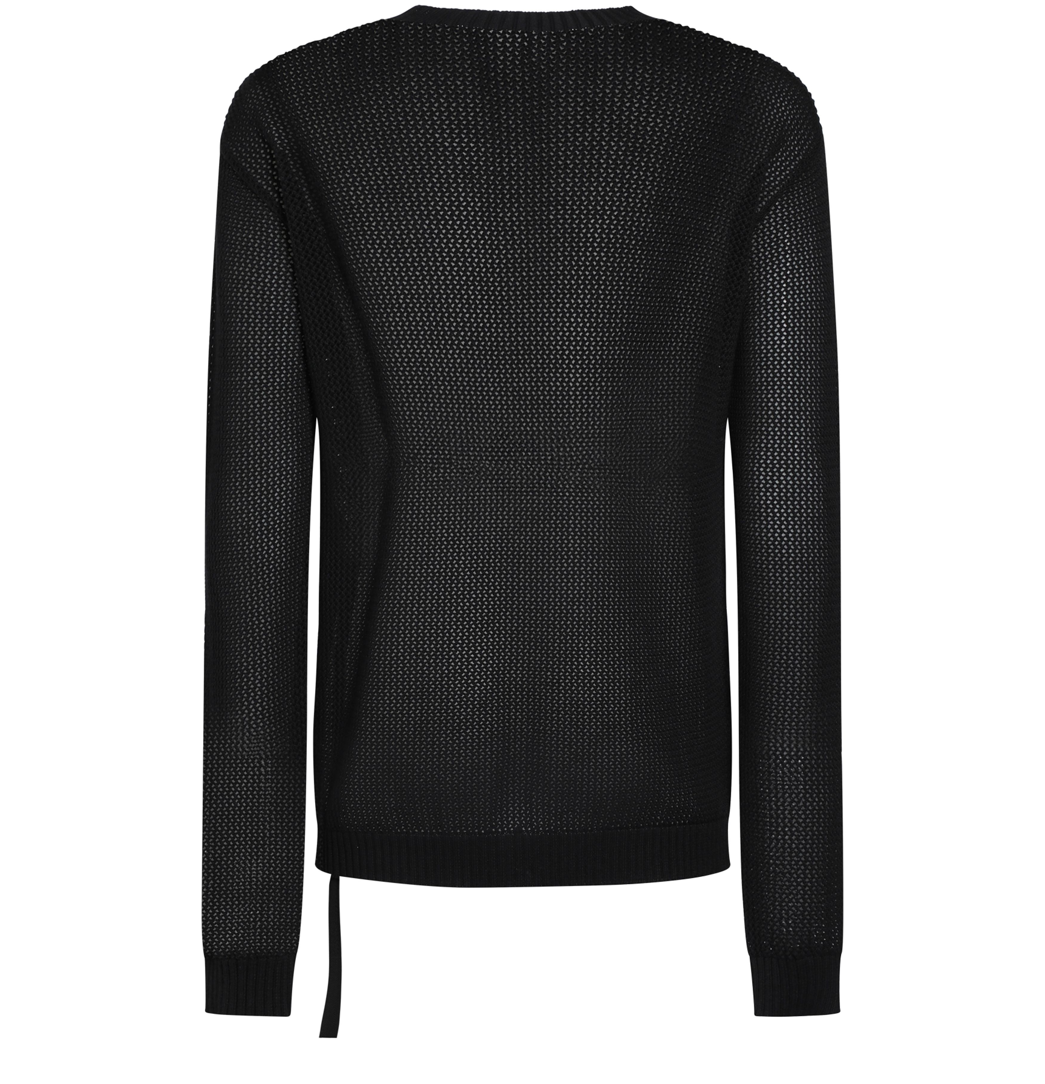 Ann Demeulemeester Manus crochet crew neck cotton net effect knit