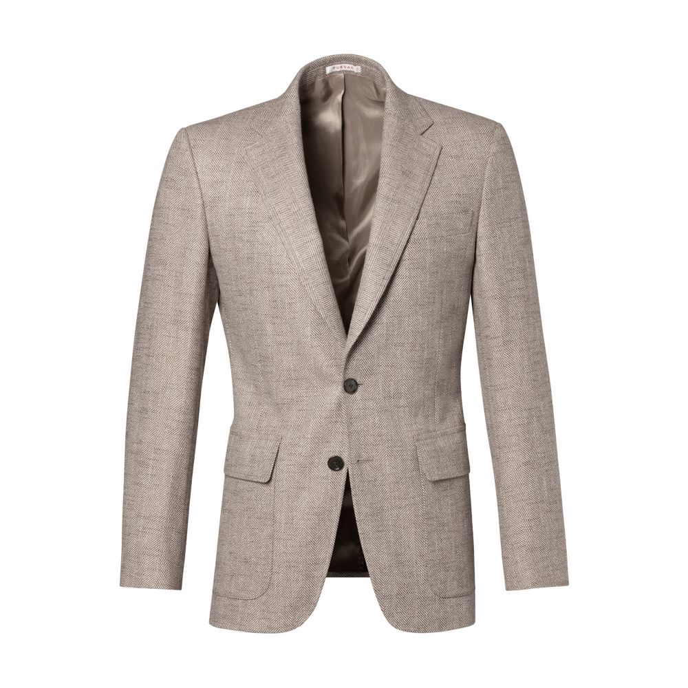  Wool fitted jacket with herringbone