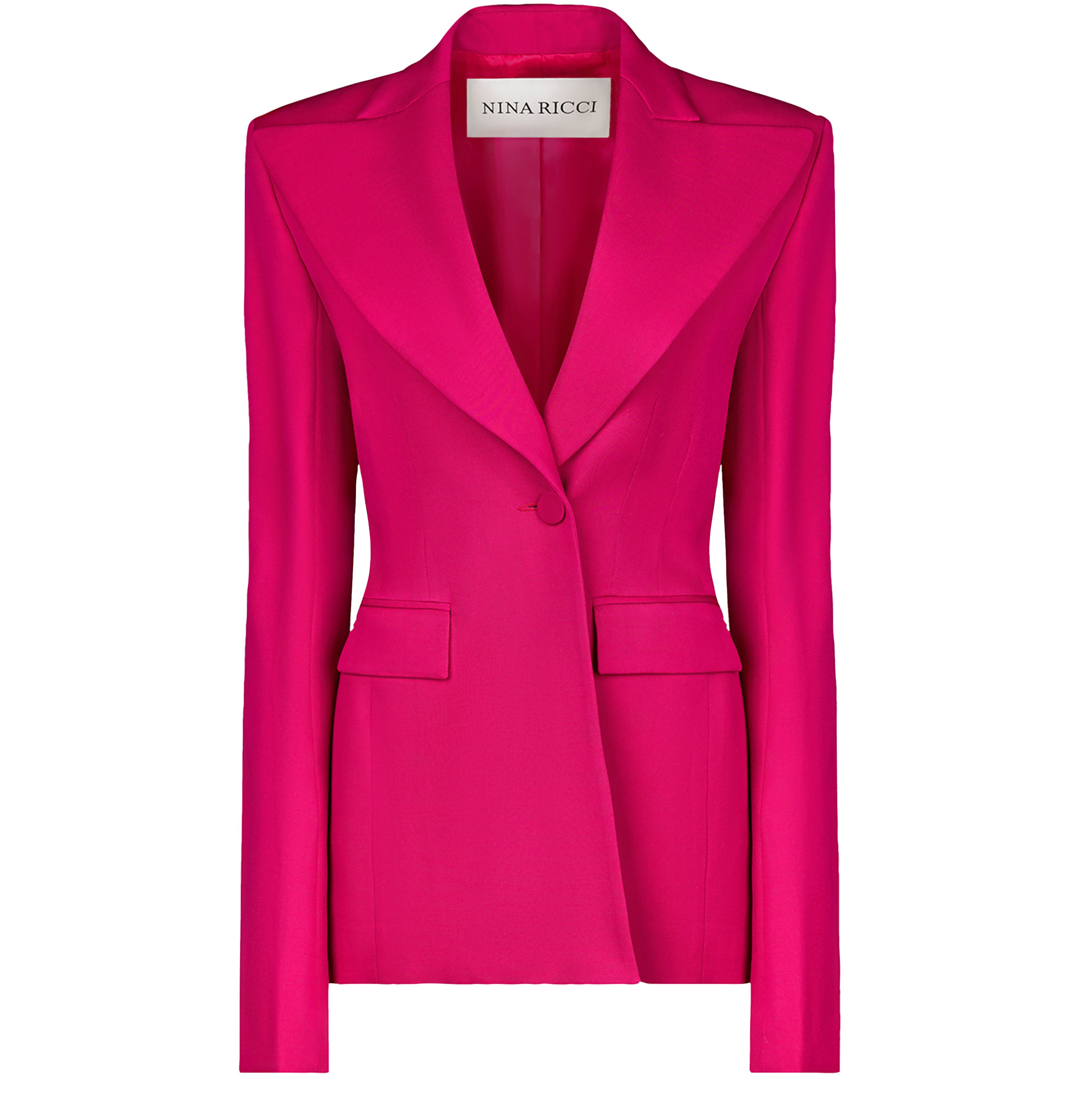 Nina Ricci Wool Gabardine Single Button Blazer