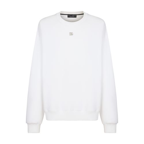 Dolce & Gabbana Cotton jersey sweatshirt with DG patch