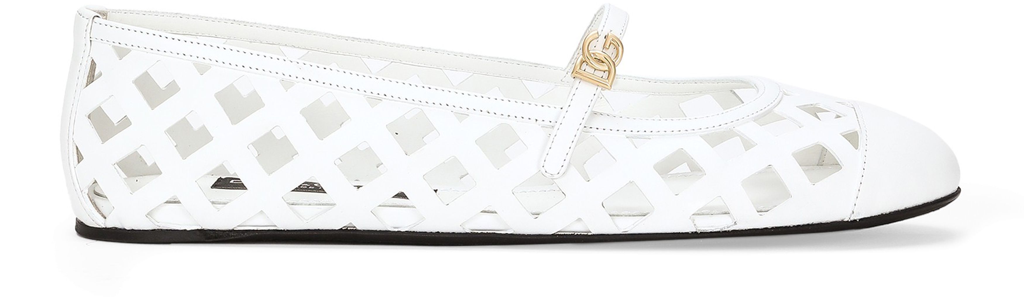 Dolce & Gabbana Openwork calfskin ballet flats